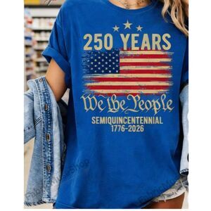 Navy Blue 250 Year USA Anniversary T-shirt American Shirt Patriotic Tee